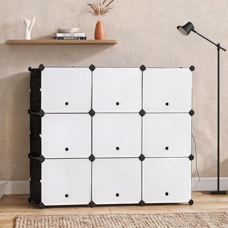 Meuble de rangement en plastique et acier 12 casiers avec portes (1/5)