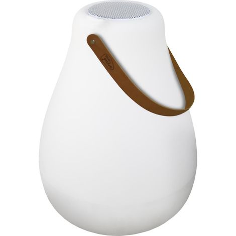 KURBY 38 PLAY Schnurlose Lampe mit Lautsprecher und wiederaufladbarem Akku. RGB-LED-Licht. Hergestellt in Spanien.