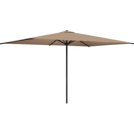 Garden Parasol 200 x 300 cm Polyester Rectangular Taupe vidaXL