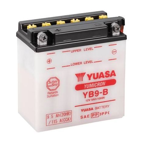 Yuasa YB9-B Batterie 12 V 9 Ah für Motorräder, Scooter, Quads