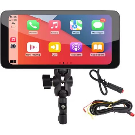 Abnehmbares 6,5-Zoll-Motorradnavigationssystem mit CarPlay, Motorrad-Dashcam, Motorrad-Auto-Infotainmentsystem (1/2)