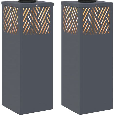 Juego de 2 modernas luces solares LED independientes para caminos de jardín 18 x 18 x 50 cm acero antracita 020052540 (1/5)