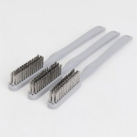 Brosse métallique fine, brosse de nettoyage, brosse pour meubles anciens, brosse pour les recoins du poêle, brosse antirouille, lot de 3 (1/4)