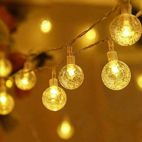 Luci decorative sferiche a stringa XMTECH da 30 m con 240 LED - Luce bianca calda, 8 modalità, spina IP44 - Perfette per le feste di Natale (1/4)