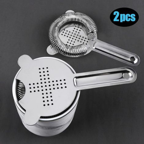 2Pcs Passoire à Cocktails Hawthorn de Passoire à Barres en Acier Inoxydable Passoire Professionnelle Pour Barman Commercial Ou Un Usage Domestiqu (1/5)