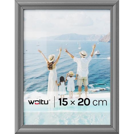 WOLTU 1x Cornice per Foto Portafoto da Parete Album Moderno Wall Décor 15x20cm Grigio (1/5)