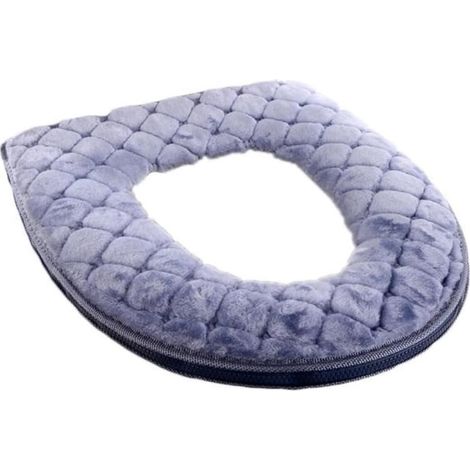 Coussin de siège de toilette souple, lavable et confortable, housse de siège de toilette réutilisable, plus épaisse et chauffante, avec fermeture éclair (gris) (1/5)