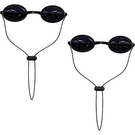 Lunettes de protection transparentes, paquet de 2, lunettes de sécurité transparentes pour utilisation lors de bronzage, protection oculaire semi-claire, 2 étuis de rangement séparés inclus. (1/4)