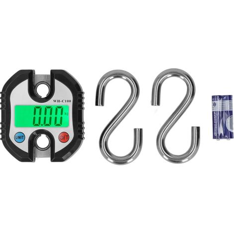 Pèse-personne suspendu numérique LCD 150kg capacité pesage pour entrepôt bagages noir (1/5)