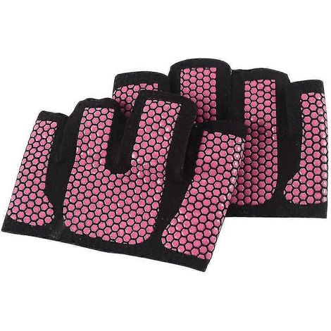 Gants de gym antidérapants demi-doigts SZTXJ (1 paire) pour musculation et haltérophilie, protection de paume, rose, taille S (1/4)