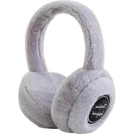 Écouteurs Bluetooth sans fil avec oreillettes chaudes et douces pour femmes et filles, gris (1/4)