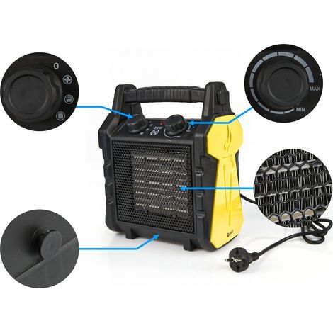 Radiatore Elettrico Ceramica 2 kW Con Ventilazione Potente Per Negozi Atelier Garage (1/5)