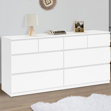 TOMI Arcón 8 cajones 160 cm madera blanco