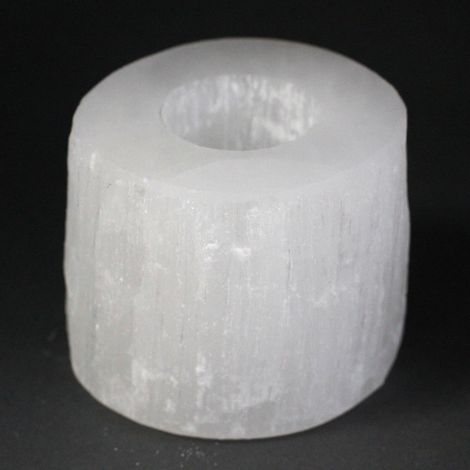 Bougeoir Cylindre en Sélénite - 8 cm- Vendu par 1