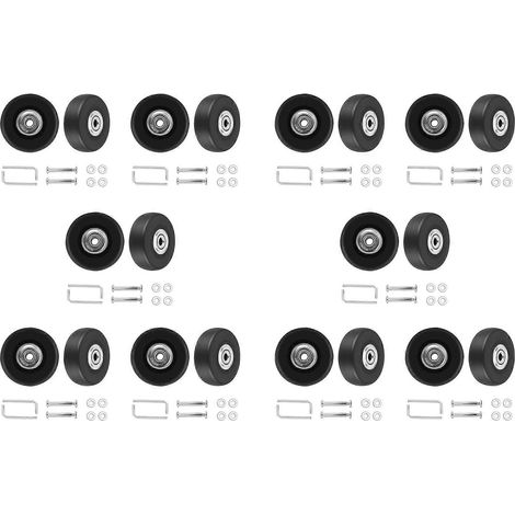 20 jeux de roues et d'essieux de rechange pour valises, outil de réparation de luxe inclus, diamètre extérieur 50 mm (1/5)