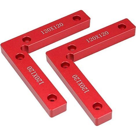 Lot de 2 carrés de positionnement 90 degrés 11,9 x 11,9 cm en alliage d'aluminium, équerre de serrage d'angle à angle droit pour le travail du bois (1/5)