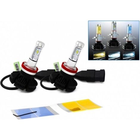 TRADE SHOP - Coppia Lampada Led Faro X3 Headlight H7 50w Bulbi Ricambio Luce 3 Film Colori -