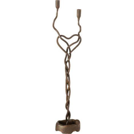 Chandelier 2 Bras en Métal "Holderin" 48cm Bronze (1/2)