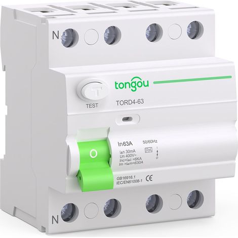 Type A Disjoncteur Différentiel 63A 30mA 400V 3P+N, convient aux maisons familiales, aux petits bâtiments commerciaux et à d'autres scénarios (1/5)