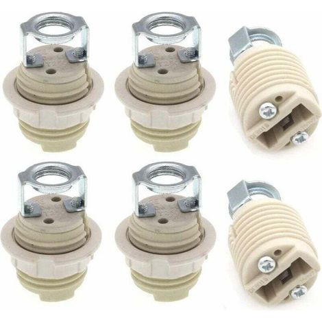 Lot de 6 supports de lampe G9 avec support, douille halogène G9 filetée en céramique, (1/4)