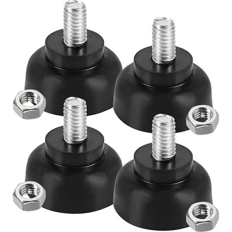 Lot de 4 pieds en caoutchouc M8 x 35 mm à visser, pieds en caoutchouc réglables avec filetage à vis, compensation de la hauteur des meubles, capuchons de protection antidérapants M8 pour (1/5)