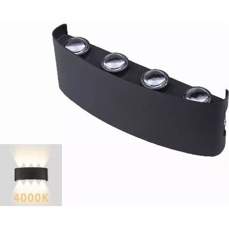 Lumière murale LED 8W 4000K cadre noir 8 perles IP65 étanche pour chambre bureau hôtel (1/5)