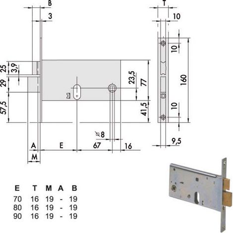 Serrure d'insertion de bandes pour 44460-90-0 Cisa