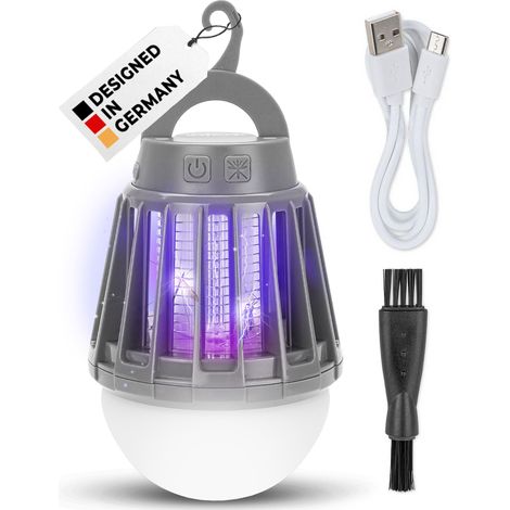 alca® Insektenschutz Lampe – elektrische Insektenlampe, 3‑in‑1 Laterne & Mückenschutz, 180 Lumen, IPX6, 2000 mAh Akku, USB