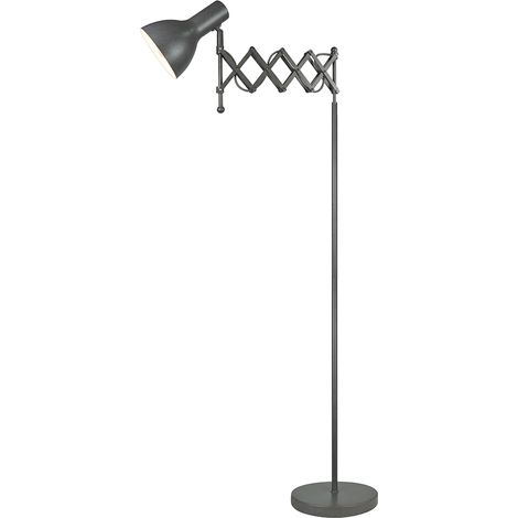 Lampadaire LED sur pied industriel orientable en métal – Finition rouillée – H153 cm – Compatible ampoules E27 jusqu'à 25W – Sampa (1/3)