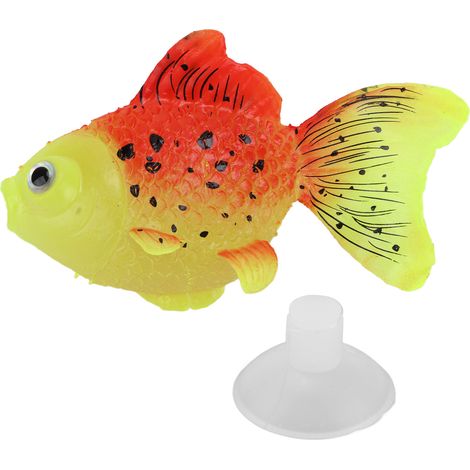 Poisson artificiel à effet luminescent en silicone, simulation de poisson rouge pour bocal, décoration animale, modèle GF03 (1/5)