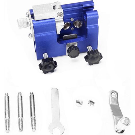 Ortviai Aiguisoir manuel pour chaîne de tronçonneuse en alliage d'aluminium, portable et multifonctionnel, modèle 03 bleu (1/5)