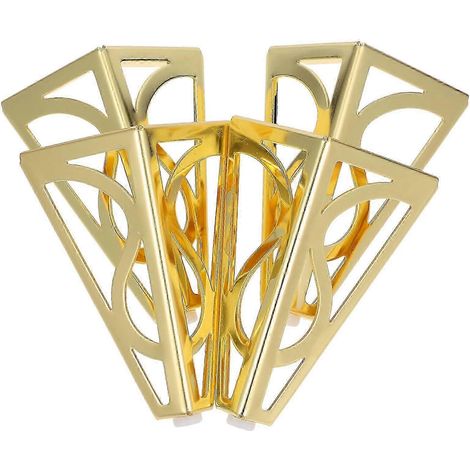 Pieds de meubles robustes en métal, dorés, ensemble de 4 pièces, 15 x 8,3 x 8,3 cm, pour le support de cadre de canapé/lit, remplacement de meubles. (1/5)