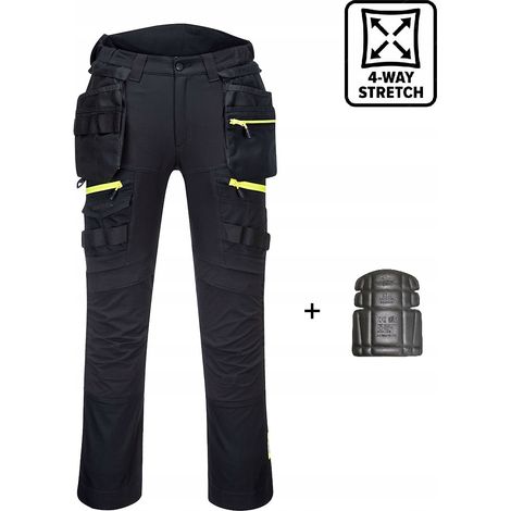 Pantaloni elasticizzati PORTWEST DX440 con tasche esterne ELASTIC Nero 54 (1/5)