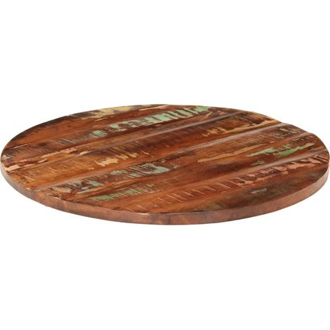 Maison Exclusive - Piano per Tavolo Ø 70x1,5 cm Rotondo Legno Massello di Recupero (1/5)