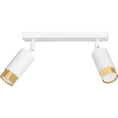 Plafonnier Emibig HIRO 2 spots GU10 blanc doré 30cm (1/5)
