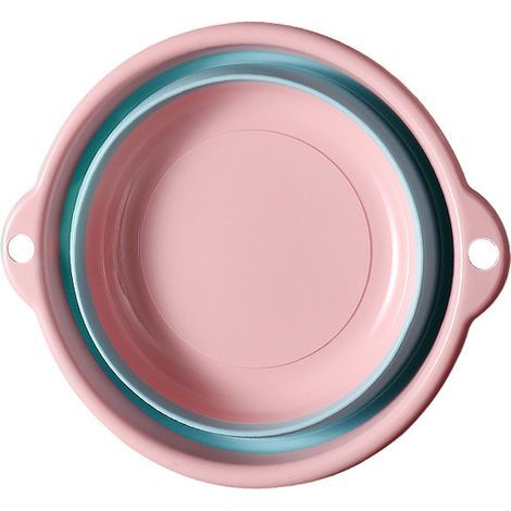Babywaschbecken, tragbares, faltbares Kunststoffwaschbecken für Kleidung und Gemüse, Größe S, rosa (1/5)