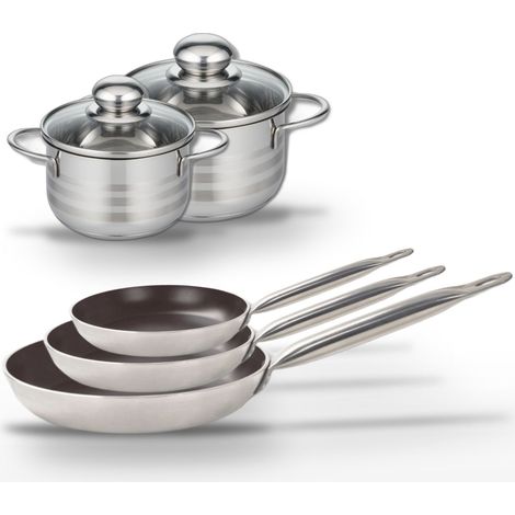 Lot Poêles 24/28/32 cm et Faitouts 14/16 cm Elo Bistro Line (1/5)