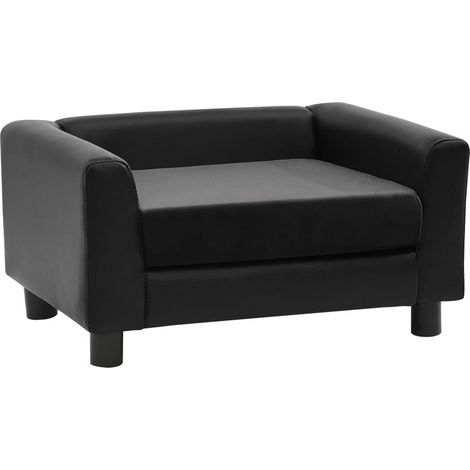 Divanetto per cani nero 60 cm peluche e sintetico nero 020000197