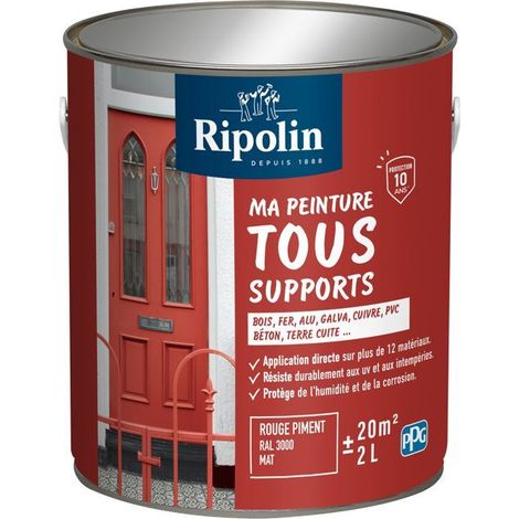 Mehrzweckfarbe - Chilirot - RAL 3000 - Matt - Ripolin - 2L