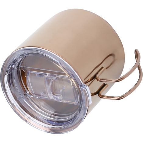 Mug rétro en acier inoxydable 304 à double paroi anti-brûlure avec couvercle, idéal pour les pique-niques et les barbecues. (1/5)