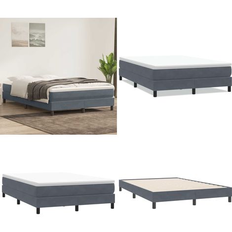 vidaXL Sommier à lattes de lit sans matelas gris foncé 160x220cm (1/5)