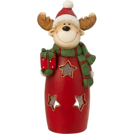 Photophore Renne Noël "Christmas Show" 52cm Multicolore (1/5)