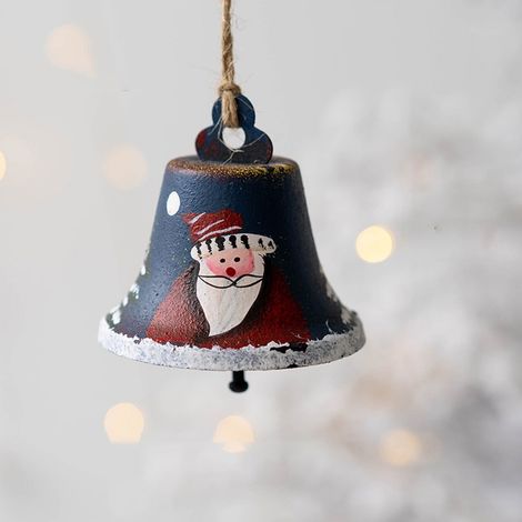 Cloche De Noël En Fer - Cloche À Accrocher En Forme De Bonhomme De Neige - Décoration Pour Arbre De Noël Et Intérieur - Lot De 1 (1/5)