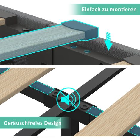 Lit parapluie 90x200 cm avec charge USB-C, éclairage LED et 2 tiroirs, sommier en bois, gris, avec matelas, lit junior à rangement intégré (1/5)