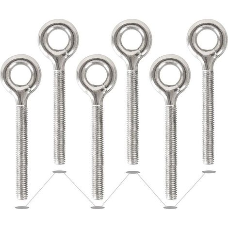 SHINING HOUSE Paquete M10 304 Anillos de acero inoxidable Soldados Tornillos de ojo de varilla roscada cerrada Tornillo de ojo resistente a la corrosión
