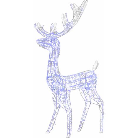Renne Lumineux Décoration de Noël Extérieur Intérieur Acrylique 140 LED Bleu 70 x 26 x 128 cm (1/5)