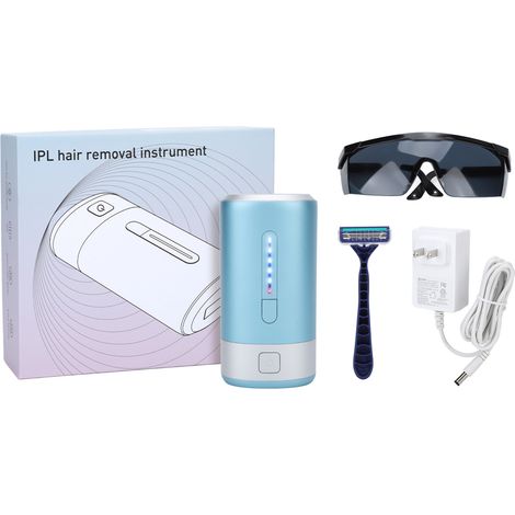 Appareil d'épilation IPL 5 niveaux 2 modes 600000 éclairs sans douleur, épilateur portable azur 100-240V prise US (1/5)