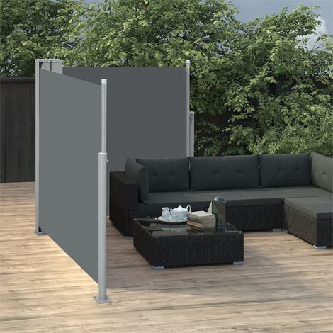 Auvent latéral rétractable de Jardin,Marquise,Store Banne,Anti-UV Anthracite 100 x 600 cm -FR38119 (1/5)