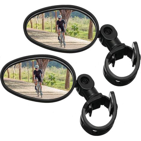 Rétroviseur de vélo réglable, rotatif à 360°, antichoc, pour vélos de route, avec réflecteur en verre transparent pour une vision arrière rapide et sécurisée. (1/4)