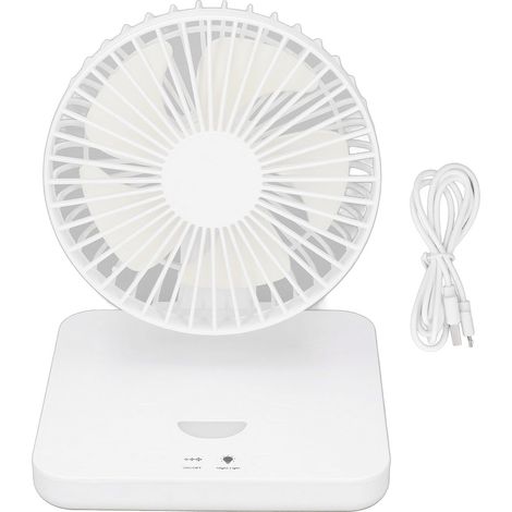 Ventilateur de bureau USB portable, silencieux avec 3 vitesses, lumière intégrée, réglable pour bureau, voiture ou maison (1/5)
